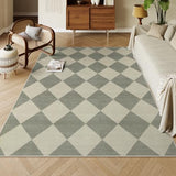 Checkered Print 5x7 Rugs for Living Room, Non Slip Soft Green Rugs for Bedroom Ultra Thin Washable Rugs 5x7, Moroccan Farmhouse Carpet for Playroom Kids Room, Classic Classroom Dorm Home Decor