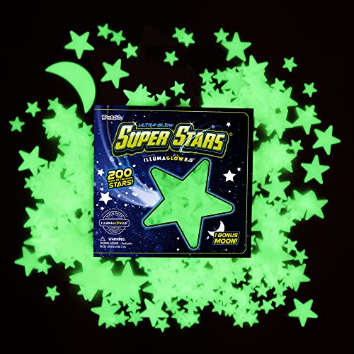 Glow in The Dark Stars - Includes Installation Material and Star map, 200 Glowstars, Only Glow Stars Powered by Our Trademarked Illumaglow2.0