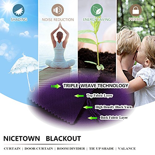 NICETOWN Royal Purple Blackout Curtain for Bedroom 63 inch Length, Purple Home Decor Solid Grommet Window Drape, Room Darkening Thermal Insulated (Single Panel, 42 x 63 inch, Royal Purple)