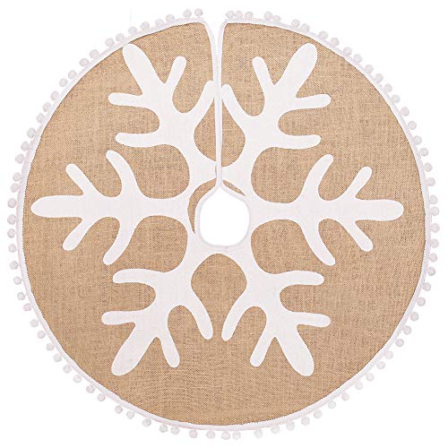 N&T NIETING Christmas Tree Skirt, 30 Inch Burlap Tree Skirt for Christmas Holiday Party Decorations Xmas Indoor Outdoor Home Office Decorations