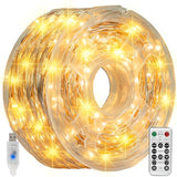Dazzle Bright Fairy Lights, 66 FT 200 LED USB Power Photo String Lights with Remote, 8 Modes Waterproof Dorm Lights for Home Indoor Party Tree Yard Christmas Decorations (Warm White)