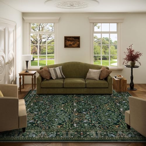 Washable Area Rugs for Living Room: 5x7 Rug Stain Resistant Non Slip Low Pile Lightweight Soft Carpets Rugs for Bedroom Kitchen Dining Room Nursery Kids Room Farmhouse Home Office Indoor