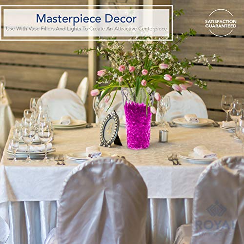 Royal Imports Flower Acrylic Vase Decorative Centerpiece for Home or Wedding Non-Breakable Plastic - 9" Tall, 4" Opening - Clear