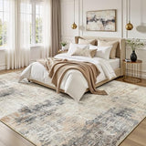 Lofus 8x10 Area Rug for Living Room, Gold Abstract Large Rugs with Non-Slip Backing, Neutral Modern Washable Carpet for Bedroom Dining Room Home Office Nursery Indoor