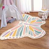 Lukinbox Butterfly Kids Rug for Girls Bedroom, Ultra Soft Play Mat for Room, Colorful Non Slip Nursery Area Rug, 3' x 4'