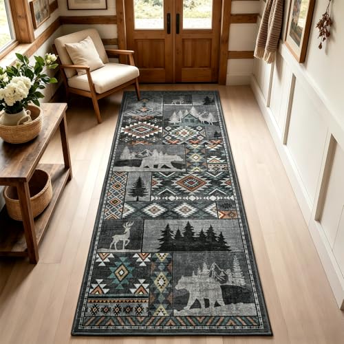 Hallway Runner Rugs 2x6, Western Rug Runner for Living Room Bedroom