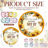 Gejoy 24 Pcs Christian Church Foldable Fan Style Christian Scripture Flower Handheld Round Folding Flying Disc for Women Man Daily Use Festival Wedding Party Favors Decorations Portable, 8 Style