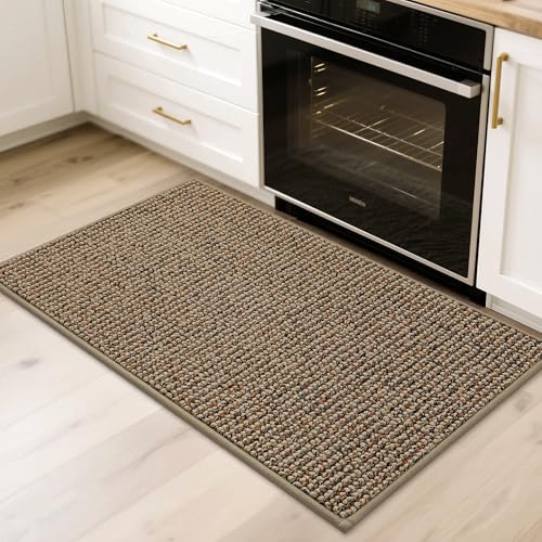 BEQHAUSE 2x3 Entryway Rug Indoor Door Mat Non-Slip Washable, Hallway Rugs Absorbent & Stain Resistant Hall Carpet Runner Rugs for Entryway, Front Door Floor Mats Laundry Room Rugs for Entry, Taupe