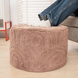 Asuprui Plush Fabric Ottoman Footrest – 20"x14" Soft Foam Pouf with Removable Cover Perfect for Living Room, Bedroom & Dorm(Light Coffee)