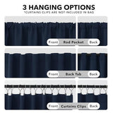 Deconovo Solid Back Tab and Rod Pocket Curtains Blackout Curtains Thermal Insulated Drapes Room Darkening Curtains for Living Room 52Wx84L Inch Navy Blue 2 Panels