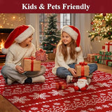 Christmas Runner Rug 2x6 Non Slip Washable Runners for Hallways Xmas Snowflake Holiday Decor Kitchen Rugs Soft Low Pile Indoor Throw Rug Carpet Laundry Room