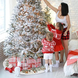 Snowman Christmas Tree Skirt 36 Inch Reindeer Snowflakes Xmas Tree Decorations for Winter Holiday Party Home Decor Indoor Outdoor Ornaments