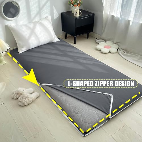 C,90x200cm, Futon Mattress Cover Queen/King/Twin/Ful Size Zippered Full Wrap Printed Japanese Floor Mattress Futon Cover Dustproof Cover for Bedroom RV Mattress Futon Slipcover