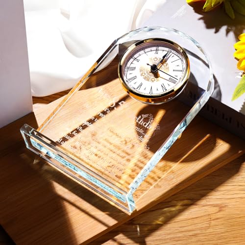 Ornalrist Happy 85th Birthday Quartz Clock Plaque Gifts for Women Men, 85 Years Old Birthday Presents for Parents Couple Wife Her, Glass Quartz Clock Plaque Home Office Desk Decor