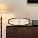 DaguyS Wooden Retro Wall Clocks, 18 Inches Square Clocks Rectangular Wall Clock Battery Operated Silent Non-Ticking, for Kitchen Living Room Office Home Desk Bedroom (Brown)