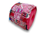 Sophia-Art Indian Embroidered Patchwork Cover Indian Decorative Pouf Indian Comfortable Floor Cotton Cushion Ottoman Pouf,Indian Designs Ethnic Patchwork Pouf (Dark Pink, 18"x13")