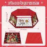 Christmas Tree Collar for Artificial Trees, Nativity Christian Christmas Decorations, Jesus Christian Holy Night Religious Fabric Hexagonal Base Tree Collar Skirt for Xmas Tree Decorations Holiday