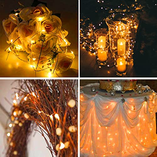 16 Pack 30 Led Fairy Lights Battery Operated String Lights 10 Feet Waterproof Twinkle Lights Mason Jar Lights Silver Wire Firefly Lights for Christmas Party Wedding Patio Warm White