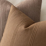 MIULEE Fall Striped Euro Sham Pillow Covers 26x26 Inch Sugar Brown 2 Pack