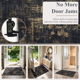 Sasttie 2x6 Runner Rug, Modern Abstract Hallway Carpet, Black & Gold