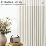 Linen Curtains 108 Inches long Pinch Pleated for Living Room 2 Panels Set Cream Ivory Natural Pleat Drapes Back Tab Semi Sheer Neutral Boho Ceiling to Floor 108 Inch Curtains for Bedroom Window 9 FT