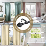 FLY HAWK Curtain Rods, 72" to 144" for Windows Curtain Rod Set, Modern Simplicity Decorative Style 5/8 Inch Metal Curtain Pole, Heavy Duty Drapery Rods with Brackets Black