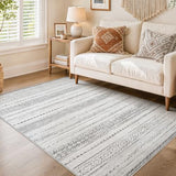 Boho 4x6 Area Rug Living Room Rugs Machine Washable Color Gray
