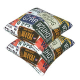 License Plate Deluxe Fabric Throw Pillows,Square Lumbar Pillows,Elegant Addition to Any Room