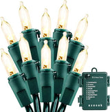 Myrkist Christmas Lights - Battery Operated String Lights 50 LED String Lights Mini Lights with Auto-Timer and 8 Lighting Modes for Christmas Wreath Party Wedding Garden Home Decoration, Warm White
