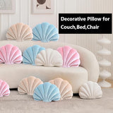 XIAIJIA Seashell Decorative Pillow Shell Shaped Throw Pillow 3D Insert Beach Pillow Soft Velvet Pillow Sea Ocean Decoration Couch Bed Pillow Cushions(Pink,14 X 11 inch)