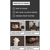 Zenna Home Protector, Chocolate/Brown Waterproof Plush Loveseat Furniture Cover, Lovesweat (EFCPLNSBR)