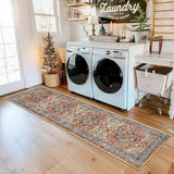 Runner Rug for Hallways Non Slip Washable Boho 2x8 Hallway Low Pile Throw Rugs Vintage Carpet Runners for Entry Way, Kitchen, Laundry Room, Bathroom