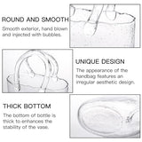 Fixwal Glass Purse Vase for Flowers, Clear Bag Vases with Handle, Unique Cute Handbag Shape Decorative Flower Vases with Fish Bowl for Centerpieces Home Table Shelf Decor Birthday