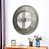 Dankeit Large Wall Clock,20inch Metal Wall Clocks,Quality Quartz Movement Roman Numerals Clock for Living Room Bedroom Kitchen Decor,Silent Oversize Clock Battery Powered