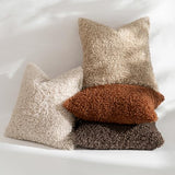 MIULEE Decorative Faux Fur Pillow Covers Sherpa 18x18 Rust