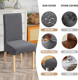 Genina Waterproof Chair Covers for Dining Room Set of 4, Removable Washable Chair Slipcover Protectors, Dark Gray