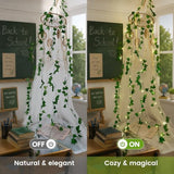 Ivy Vine String Lights, 23FT 73 LED Pre-Wrapped Faux Ivy Garland with Fairy Lights, USB & Battery Powered Leaf Lights for Bedroom Wall, Dorm Room, Classroom Decor, Warm White