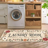 Laundry Room Rug 20"x47" – Low-Profile Boho Non-Slip Runner Rug with TPE Backing, Durable Washable Soft Laundry Mat, Comfortable Floor Mat for Laundry Room Organization, Fits Washer Front, Kitchen Mat