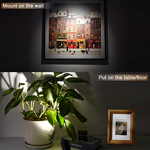 1 Pack Dimmable Spot Lights Indoor, Uplighting Indoor Spotlight with Timer and Remote, 3000K/4000K/5000K Adjustable LED Up Lights, Spot Lights Indoor Accent Uplighting for Plants