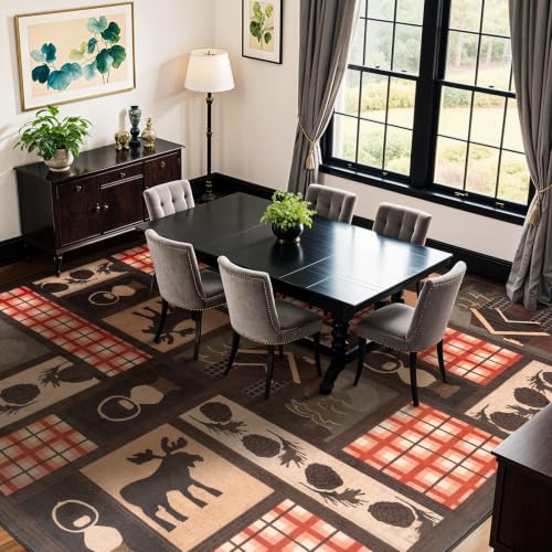 9x12 Washable Area Rugs for Living Room and Bedroom(9x12,Deer)