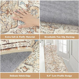 Pauwer Hallway Runner Rug 2x6, Washable Boho Kitchen Runner, Brown/Blue