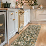 jinchan 2x6 Runner Rug Floral Vintage Washable Area Rug, Green