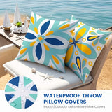 Outdoor Pillow Covers - 4 Pack Outdoor Pillow Covers 18x18 Waterproof PillowCovers for Patio Furniture Decorative Pillowcases