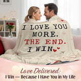 WRAPIX Anniversary Couple Gifts for Men Women - I Love You More Soft Fleece Throw Blanket 50x60 in - Anniversary Wedding Gifts for Him Her, Birthday Romantic Gift for Girlfriend Boyfriend Wife Husband