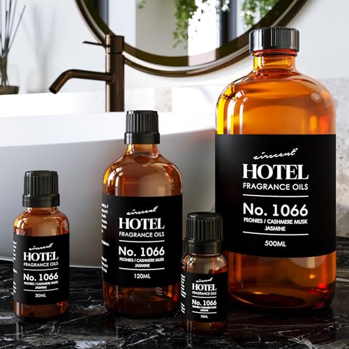 AirScent Hotel Diffuser Oil No. 1066 - Peonies Cashmere Jasmine - 120 mL | Premium Hotel Fragrance Oil for Ultrasonic and Waterless Diffusers and Crafting - 4 fl oz Glass Dropper Bottle