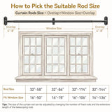 YaFex Curtain Rod 32-86 Inch, 1 Inch Heavy Duty Black Curtain Rods for Windows, Adjustable Window Treatment Rods, Wrap Around Ceiling Outdoor Curtain Rod for Bedroom