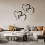 OYEFLY Infinity Heart Metal Wall Decor,Infinity Heart Wall Decor for Room Living,Wedding Decor (Black, style3 11.4 x 10.7in)