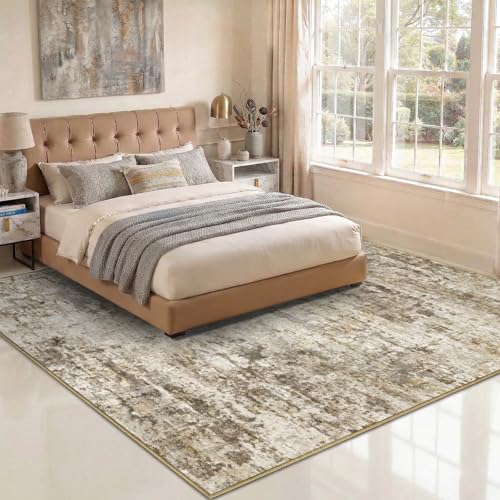 10x12 Area Rugs Washable Modern Abstract Living Room Bedroom Rug