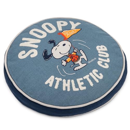 Hallmark Peanuts Round Pillow, 15.5" (Snoopy Athletic Club) Gift for Graduations, Coaches, Teammates, Friends, Fans, Collectors