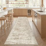 3x10 Runner Rug Non Slip,Washable Hallway Runner Rug,Brown